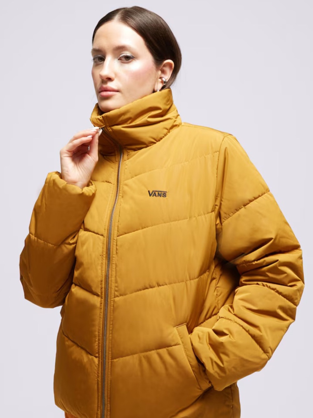Vans| Mustard Yellow Mock Neck Oversized Puffer Jacket Sz M